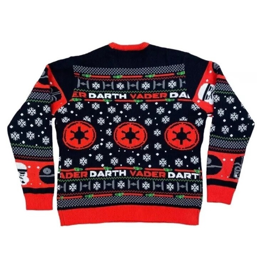 Star Wars Darth Vader Geeknet Ugly Christmas Sweater Men XXL Black Crew Neck NWT - Picture 7 of 7
